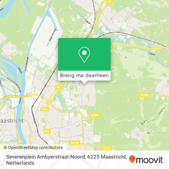 Severenplein Ambyerstraat-Noord, 6225 Maastricht kaart