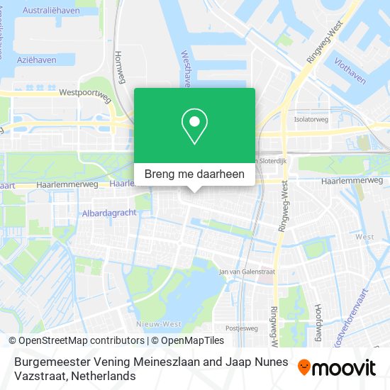 Burgemeester Vening Meineszlaan and Jaap Nunes Vazstraat kaart