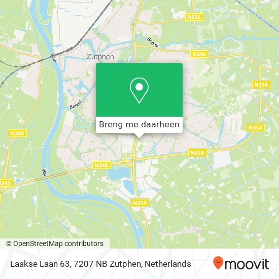 Laakse Laan 63, 7207 NB Zutphen kaart