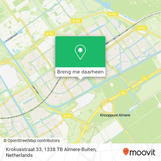 Krokusstraat 33, 1338 TB Almere-Buiten kaart