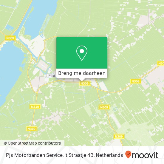 Pjs Motorbanden Service, 't Straatje 4B kaart