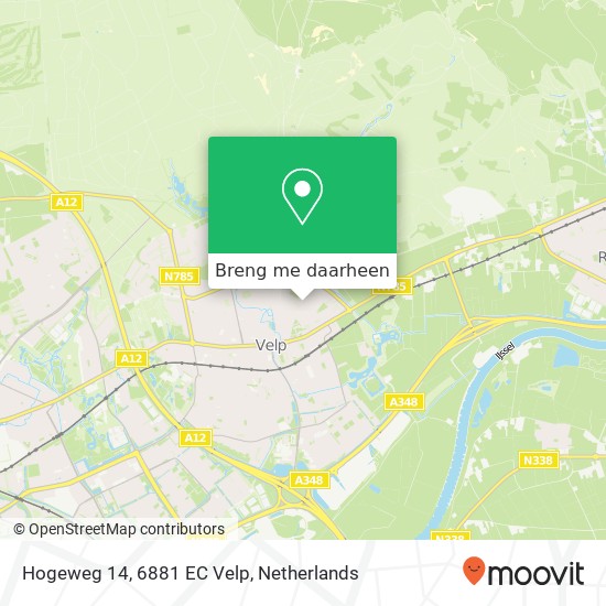 Hogeweg 14, 6881 EC Velp kaart