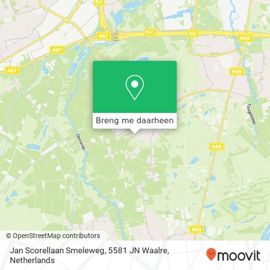 Jan Scorellaan Smeleweg, 5581 JN Waalre kaart