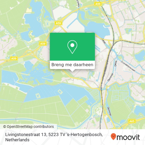 Livingstonestraat 13, 5223 TV 's-Hertogenbosch kaart