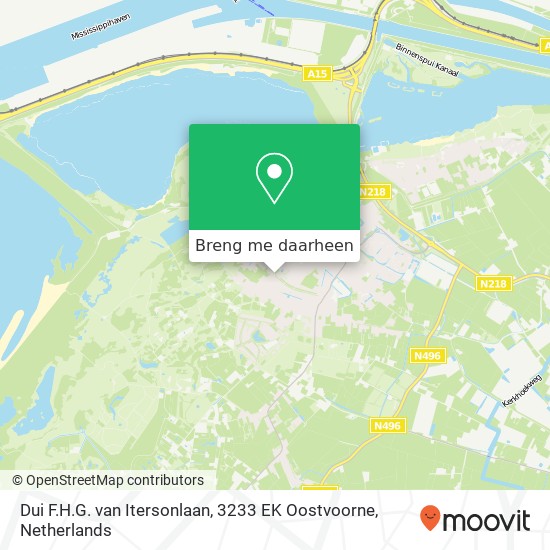 Dui F.H.G. van Itersonlaan, 3233 EK Oostvoorne kaart