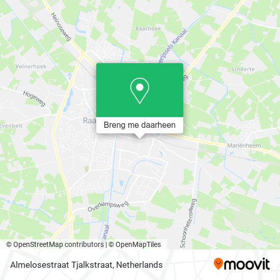 Almelosestraat Tjalkstraat kaart