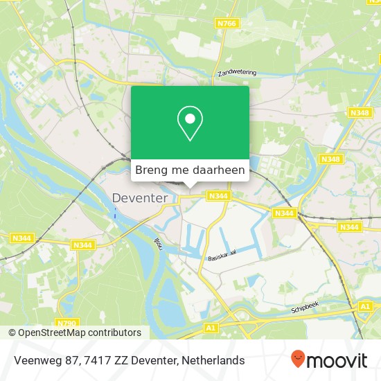 Veenweg 87, 7417 ZZ Deventer kaart