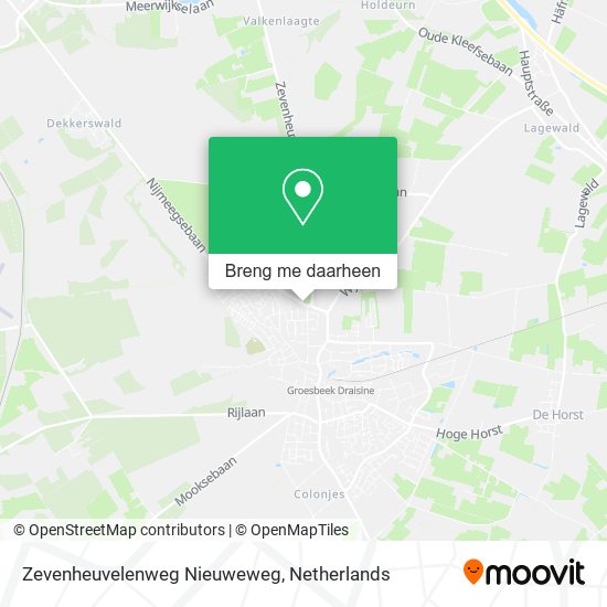 Zevenheuvelenweg Nieuweweg kaart