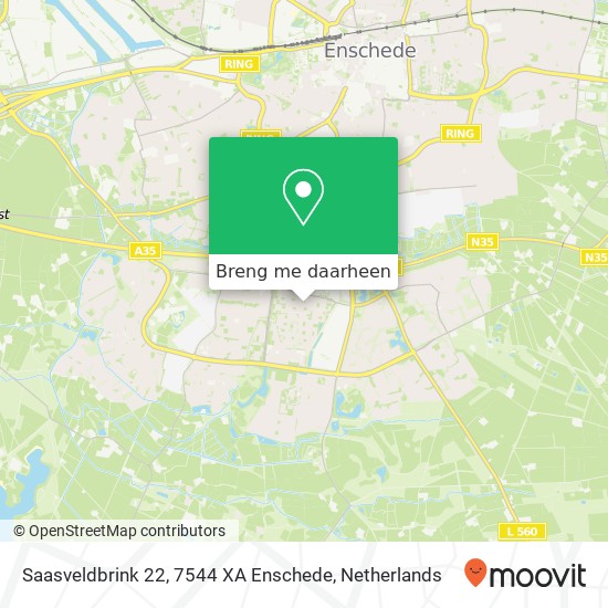 Saasveldbrink 22, 7544 XA Enschede kaart