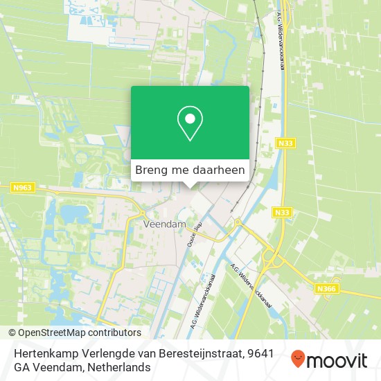 Hertenkamp Verlengde van Beresteijnstraat, 9641 GA Veendam kaart