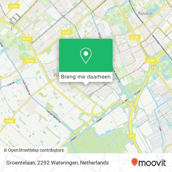 Groentelaan, 2292 Wateringen kaart