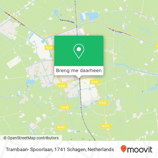 Trambaan- Spoorlaan, 1741 Schagen kaart