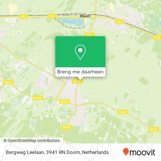 Bergweg Leelaan, 3941 RN Doorn kaart