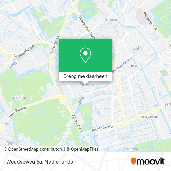 Woudseweg 6a kaart