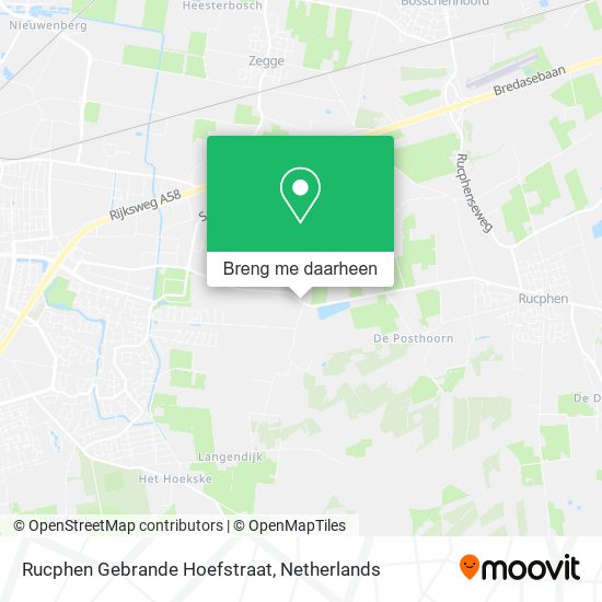 Rucphen Gebrande Hoefstraat kaart