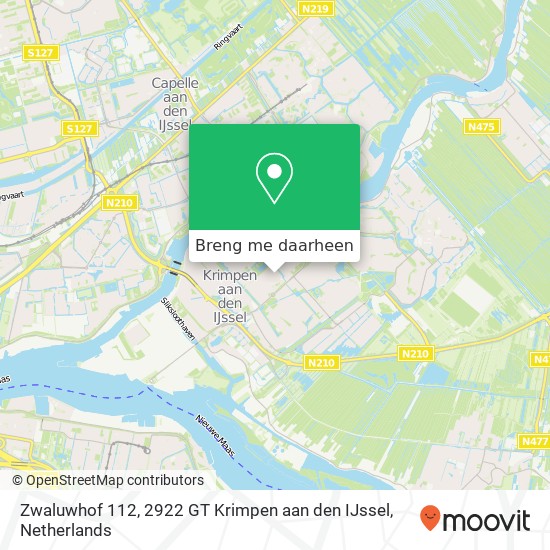 Zwaluwhof 112, 2922 GT Krimpen aan den IJssel kaart