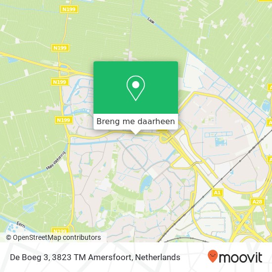 De Boeg 3, 3823 TM Amersfoort kaart