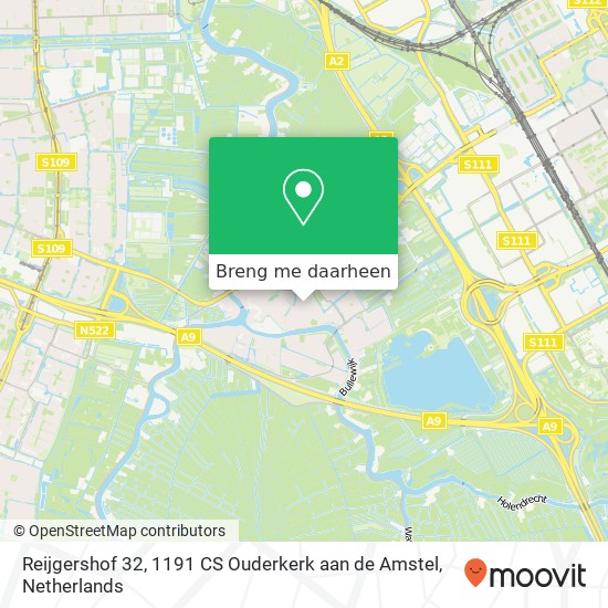Reijgershof 32, 1191 CS Ouderkerk aan de Amstel kaart