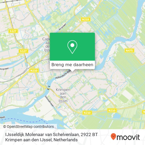 IJsseldijk Molenaar van Schelvenlaan, 2922 BT Krimpen aan den IJssel kaart