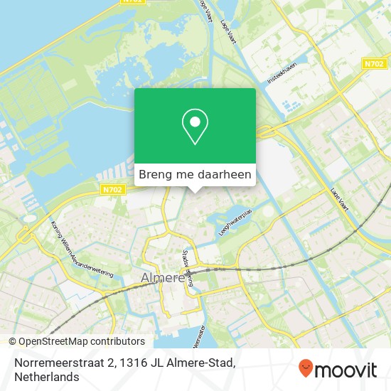 Norremeerstraat 2, 1316 JL Almere-Stad kaart