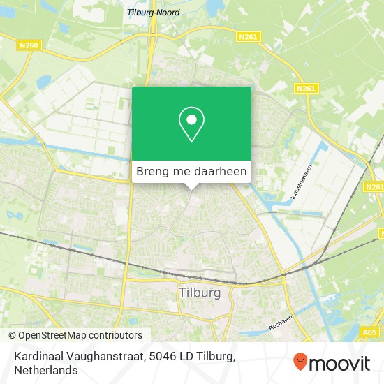 Kardinaal Vaughanstraat, 5046 LD Tilburg kaart