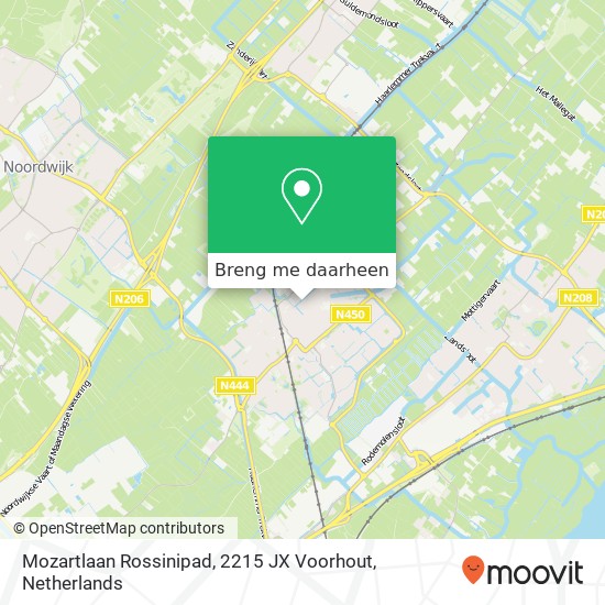 Mozartlaan Rossinipad, 2215 JX Voorhout kaart