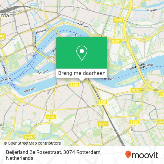 Beijerland 2e Rosestraat, 3074 Rotterdam kaart