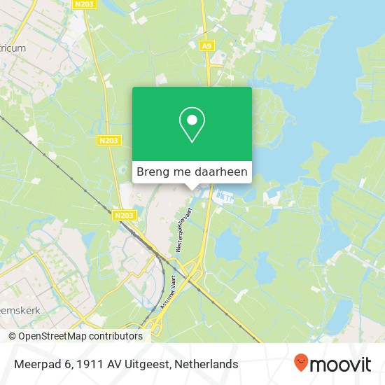 Meerpad 6, 1911 AV Uitgeest kaart
