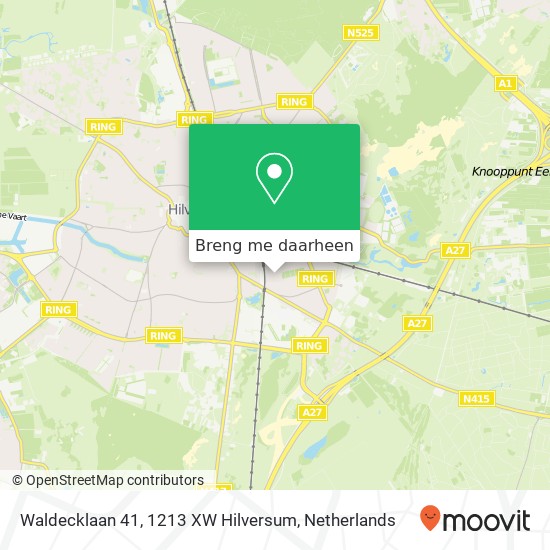 Waldecklaan 41, 1213 XW Hilversum kaart