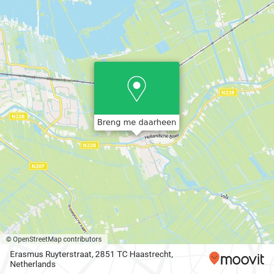 Erasmus Ruyterstraat, 2851 TC Haastrecht kaart