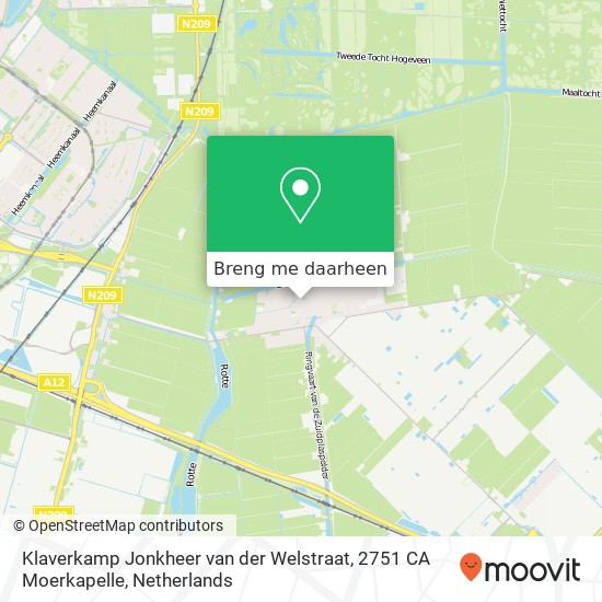 Klaverkamp Jonkheer van der Welstraat, 2751 CA Moerkapelle kaart