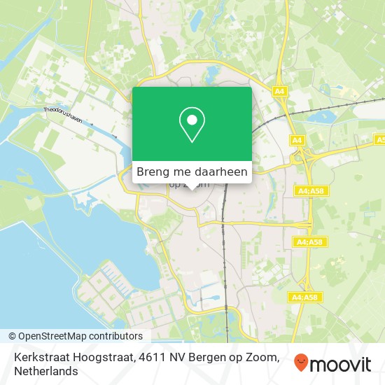 Kerkstraat Hoogstraat, 4611 NV Bergen op Zoom kaart