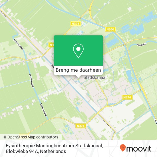 Fysiotherapie Mantinghcentrum Stadskanaal, Blokwieke 94A kaart