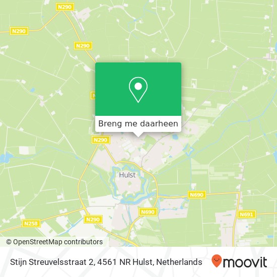 Stijn Streuvelsstraat 2, 4561 NR Hulst kaart