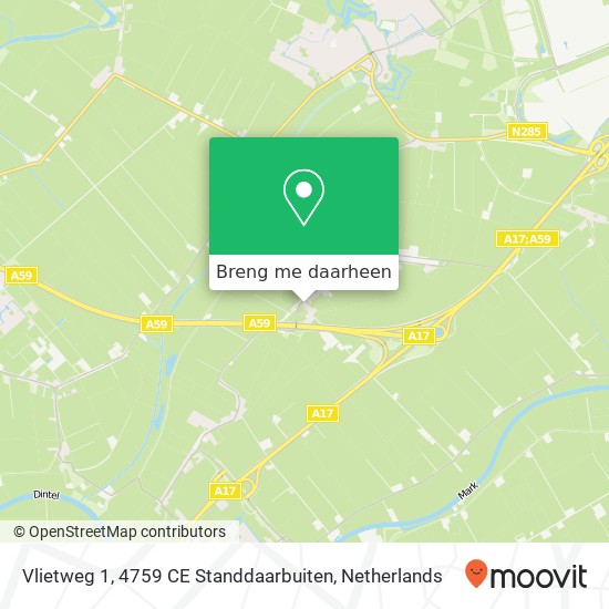 Vlietweg 1, 4759 CE Standdaarbuiten kaart