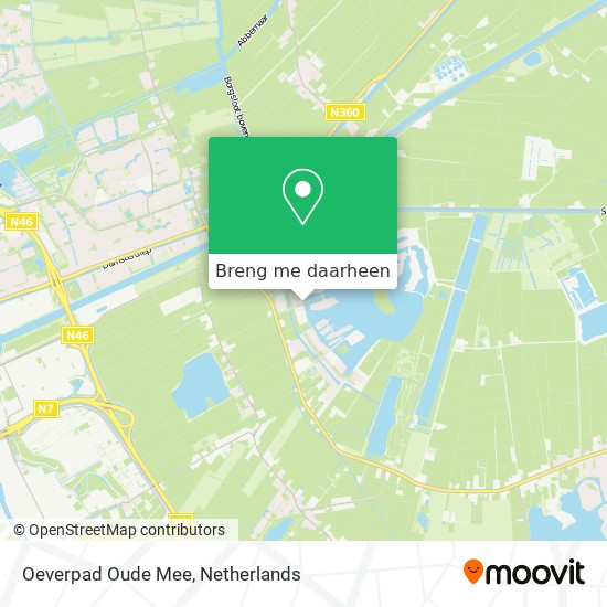 Oeverpad Oude Mee kaart