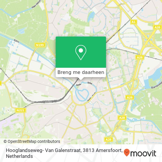 Hooglandseweg- Van Galenstraat, 3813 Amersfoort kaart