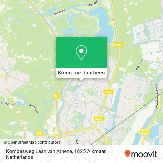 Kompasweg Laan van Athene, 1825 Alkmaar kaart