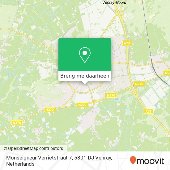 Monseigneur Verrietstraat 7, 5801 DJ Venray kaart