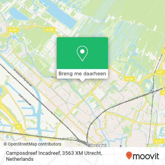 Camposdreef Incadreef, 3563 XM Utrecht kaart