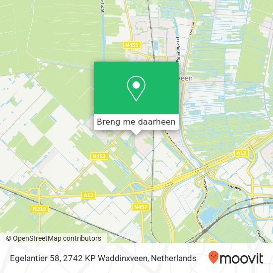Egelantier 58, 2742 KP Waddinxveen kaart