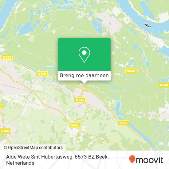 Alde Wete Sint Hubertusweg, 6573 BZ Beek kaart