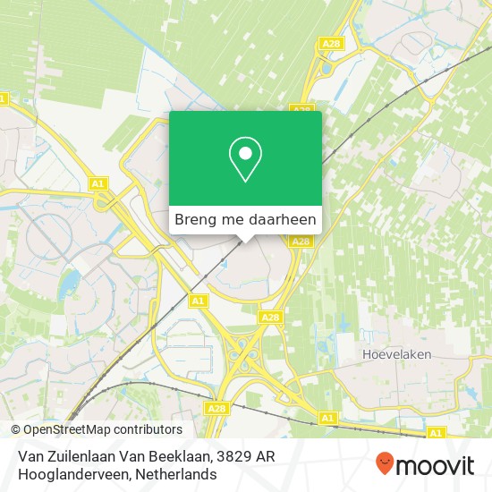 Van Zuilenlaan Van Beeklaan, 3829 AR Hooglanderveen kaart