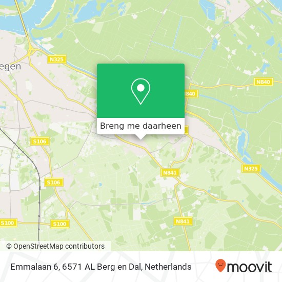 Emmalaan 6, 6571 AL Berg en Dal kaart