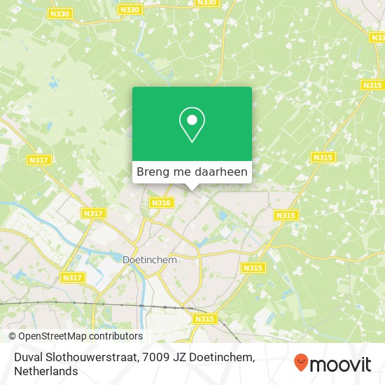 Duval Slothouwerstraat, 7009 JZ Doetinchem kaart