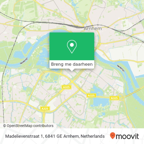 Madelievenstraat 1, 6841 GE Arnhem kaart