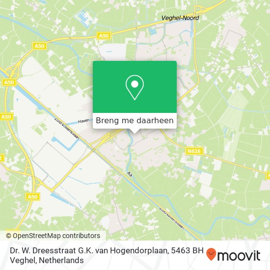 Dr. W. Dreesstraat G.K. van Hogendorplaan, 5463 BH Veghel kaart