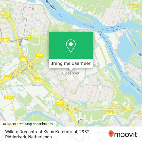 Willem Dreesstraat Klaas Katerstraat, 2982 Ridderkerk kaart