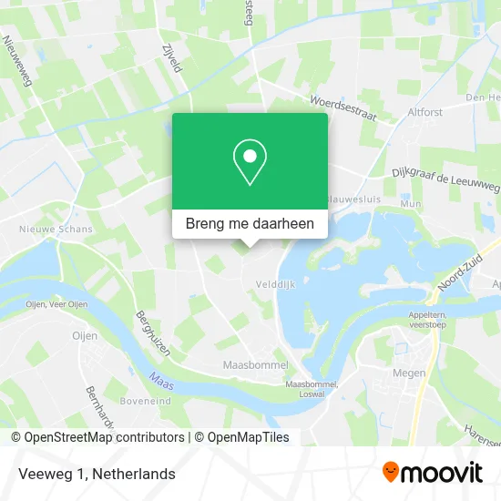 Veeweg 1, 6627 KK Maasbommel kaart