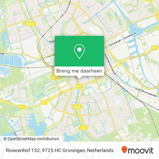 Rivierenhof 152, 9725 HC Groningen kaart
